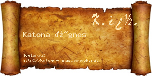 Katona Ágnes névjegykártya